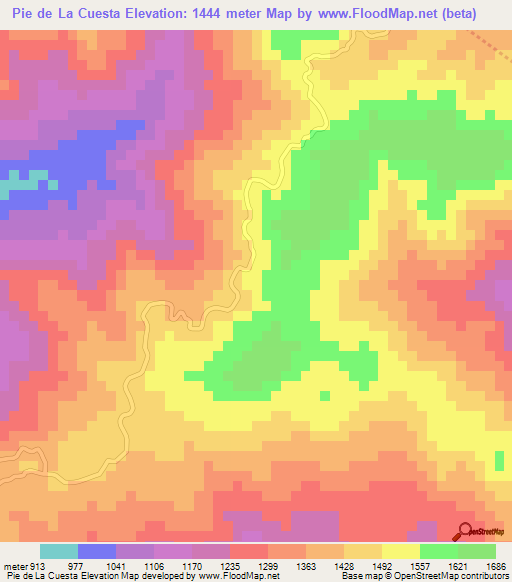 Pie de La Cuesta,El Salvador Elevation Map