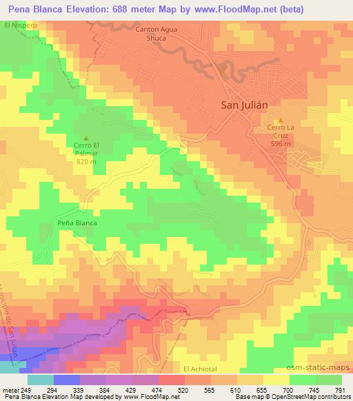 Pena Blanca,El Salvador Elevation Map