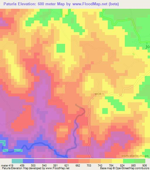Paturla,El Salvador Elevation Map