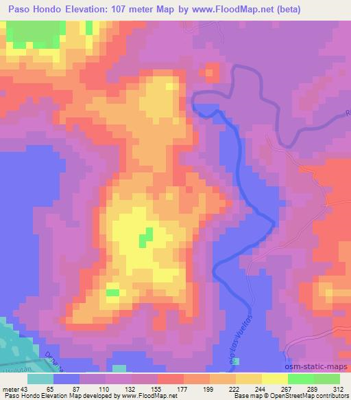 Paso Hondo,El Salvador Elevation Map