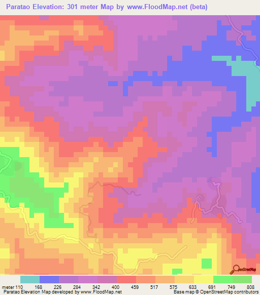 Paratao,El Salvador Elevation Map