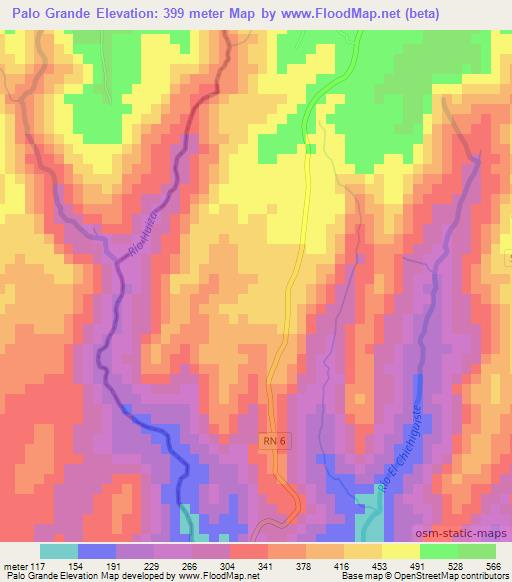 Palo Grande,El Salvador Elevation Map
