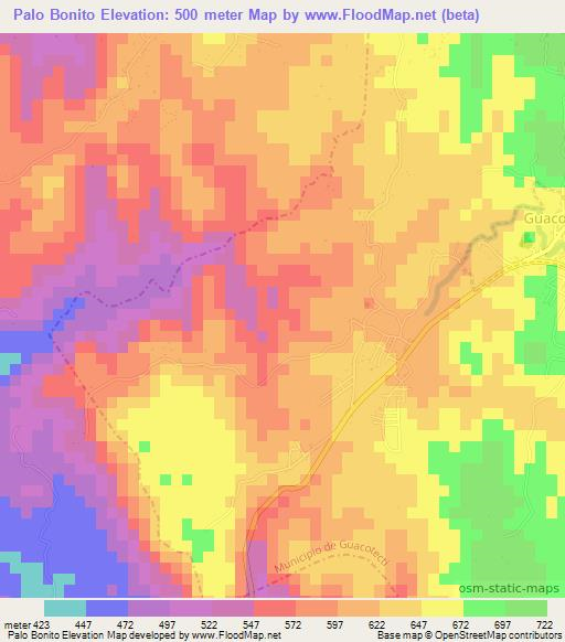 Palo Bonito,El Salvador Elevation Map