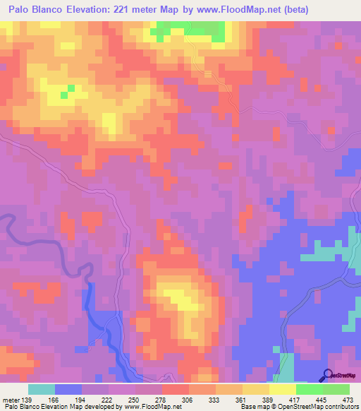 Palo Blanco,El Salvador Elevation Map