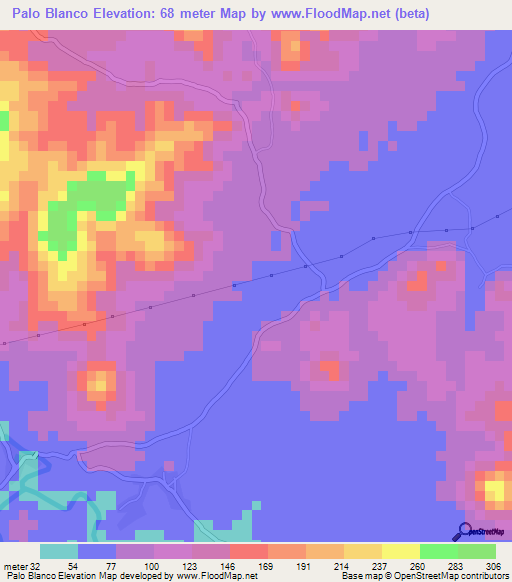 Palo Blanco,El Salvador Elevation Map