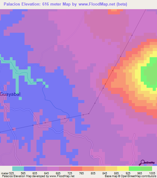 Palacios,El Salvador Elevation Map