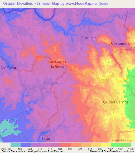 Ostucal,El Salvador Elevation Map