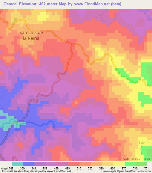 Ostucal,El Salvador Elevation Map
