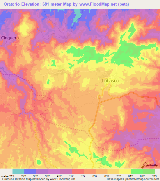 Oratorio,El Salvador Elevation Map