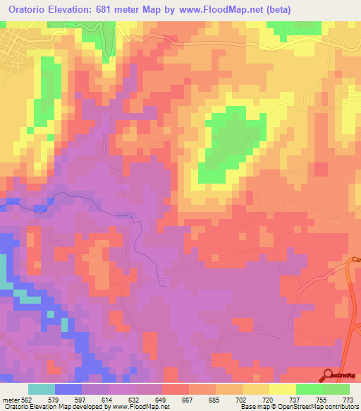 Oratorio,El Salvador Elevation Map