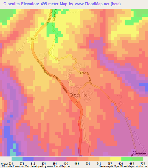 Olocuilta,El Salvador Elevation Map