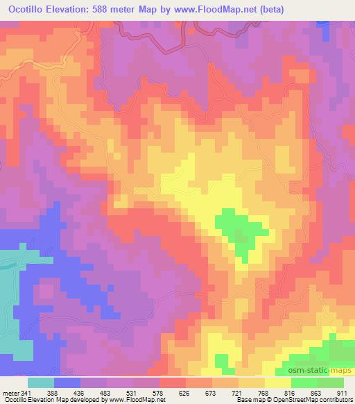 Ocotillo,El Salvador Elevation Map