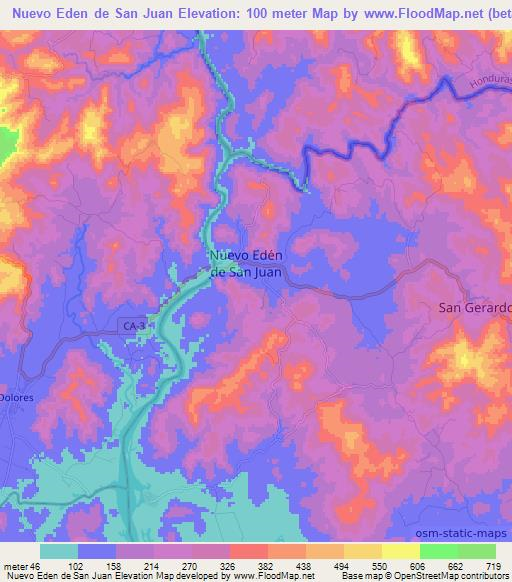 Nuevo Eden de San Juan,El Salvador Elevation Map