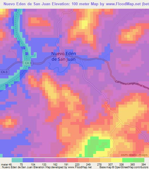 Nuevo Eden de San Juan,El Salvador Elevation Map