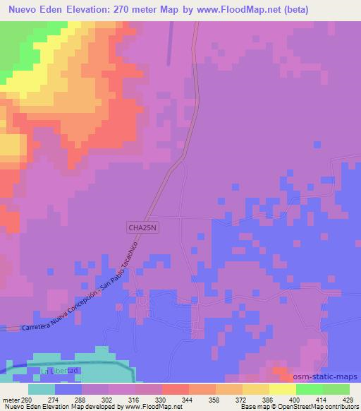 Nuevo Eden,El Salvador Elevation Map