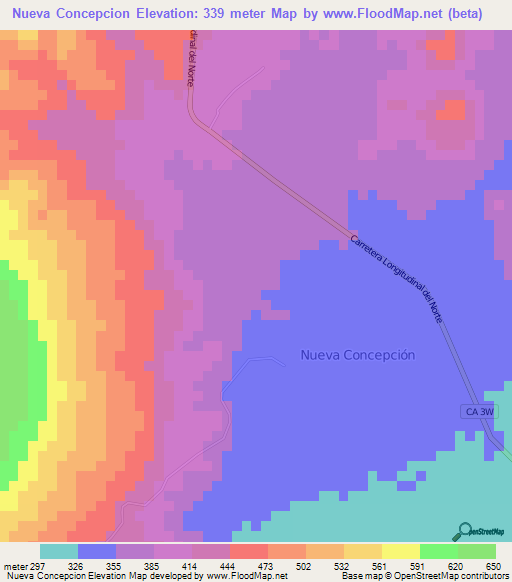 Nueva Concepcion,El Salvador Elevation Map