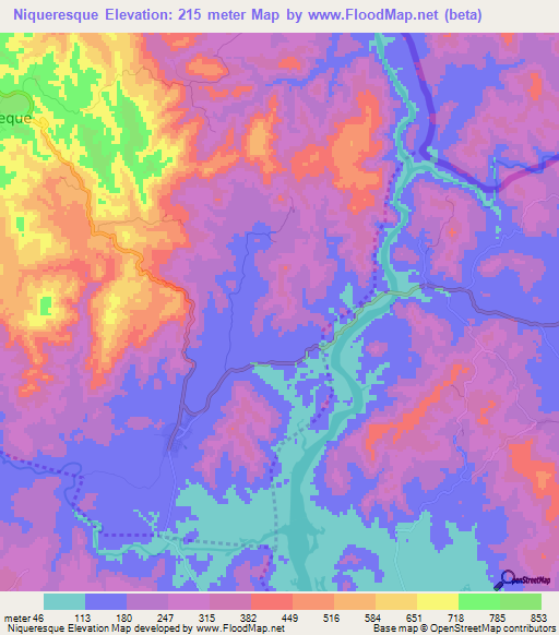 Niqueresque,El Salvador Elevation Map