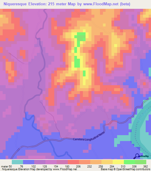 Niqueresque,El Salvador Elevation Map