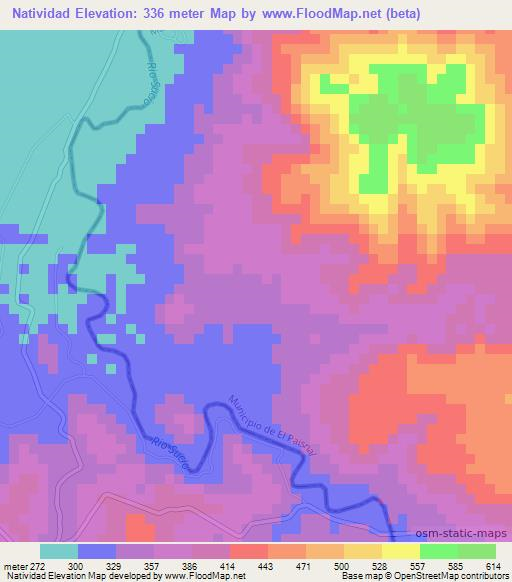 Natividad,El Salvador Elevation Map