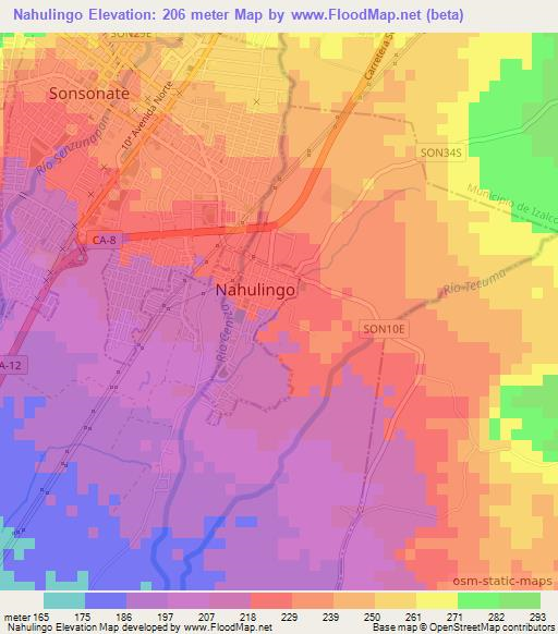 Nahulingo,El Salvador Elevation Map