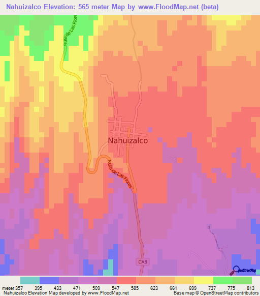 Nahuizalco,El Salvador Elevation Map