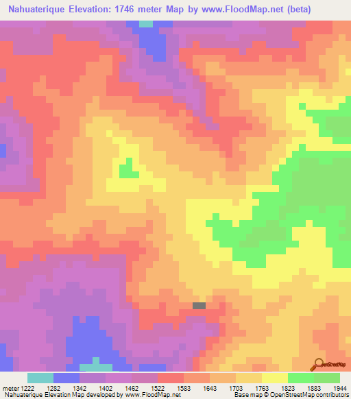 Nahuaterique,El Salvador Elevation Map