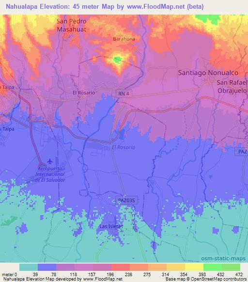 Nahualapa,El Salvador Elevation Map
