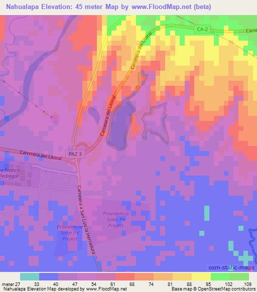 Nahualapa,El Salvador Elevation Map