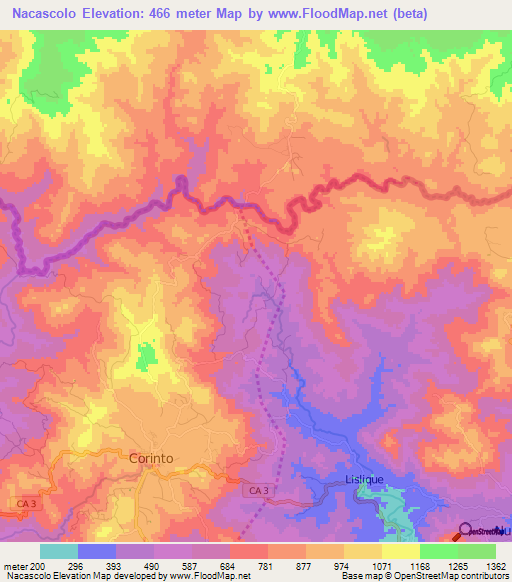 Nacascolo,El Salvador Elevation Map