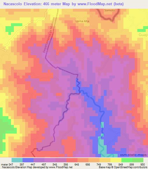 Nacascolo,El Salvador Elevation Map