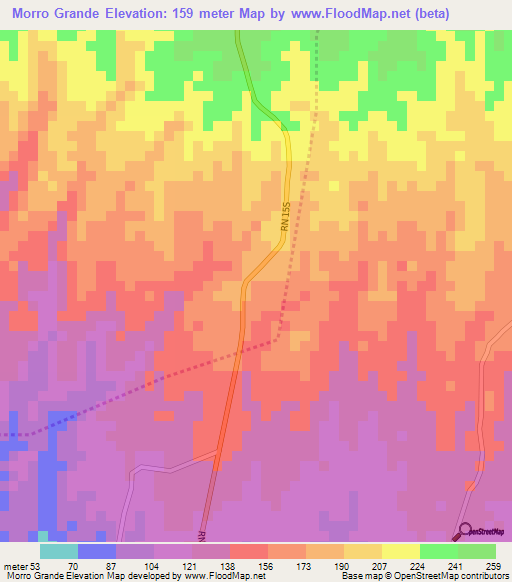 Morro Grande,El Salvador Elevation Map