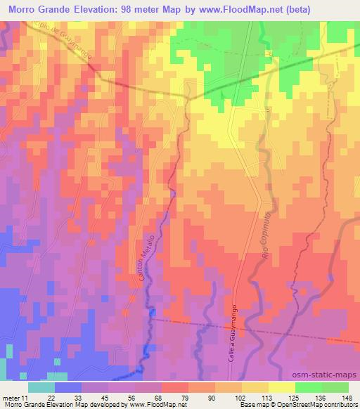 Morro Grande,El Salvador Elevation Map