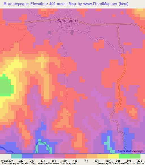 Morontepeque,El Salvador Elevation Map