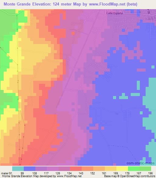Monte Grande,El Salvador Elevation Map