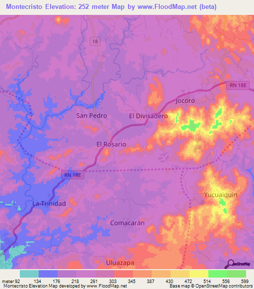 Montecristo,El Salvador Elevation Map