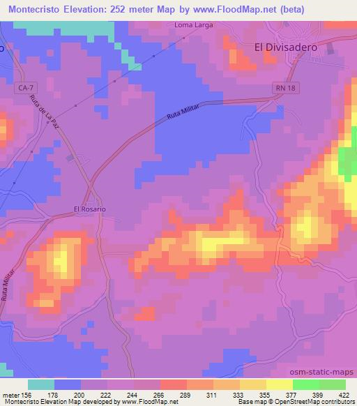 Montecristo,El Salvador Elevation Map