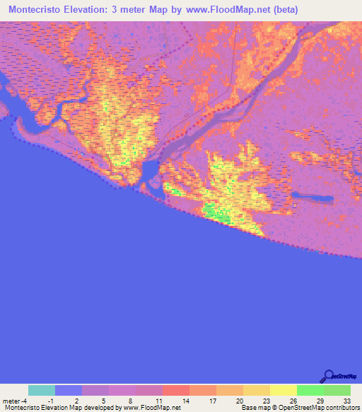 Montecristo,El Salvador Elevation Map