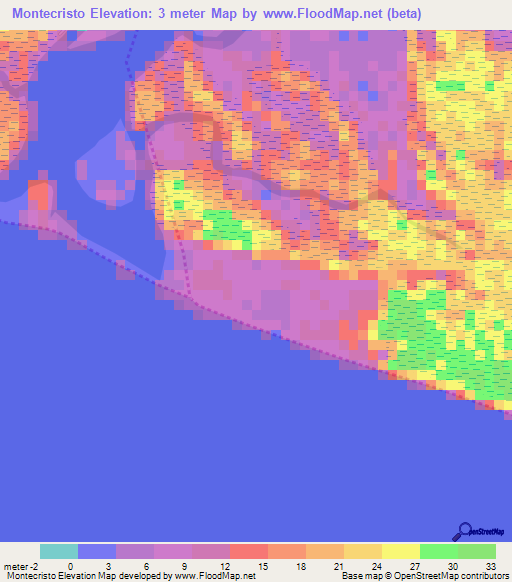 Montecristo,El Salvador Elevation Map