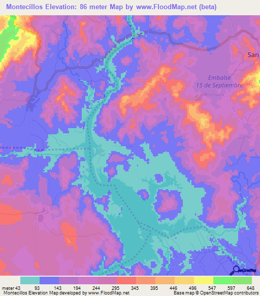 Montecillos,El Salvador Elevation Map