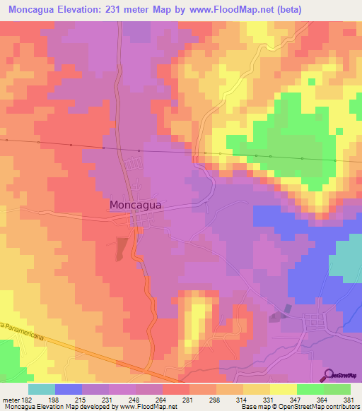 Moncagua,El Salvador Elevation Map