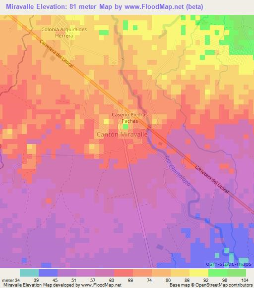 Miravalle,El Salvador Elevation Map