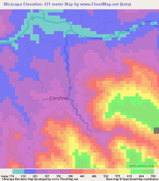 Miracapa,El Salvador Elevation Map