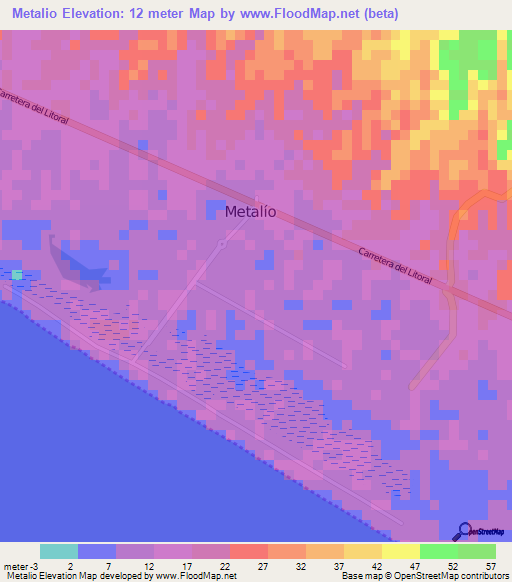 Metalio,El Salvador Elevation Map