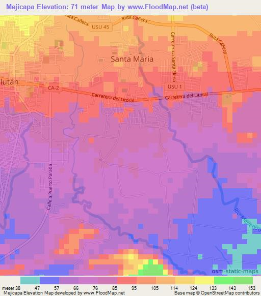 Mejicapa,El Salvador Elevation Map