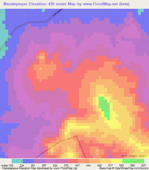 Mazatepeque,El Salvador Elevation Map