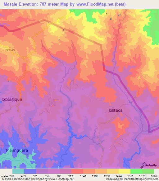 Masala,El Salvador Elevation Map