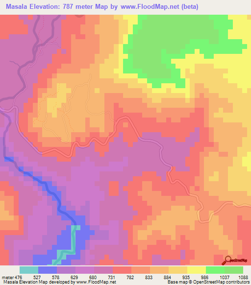 Masala,El Salvador Elevation Map