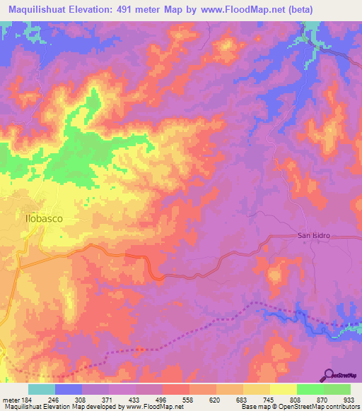 Maquilishuat,El Salvador Elevation Map