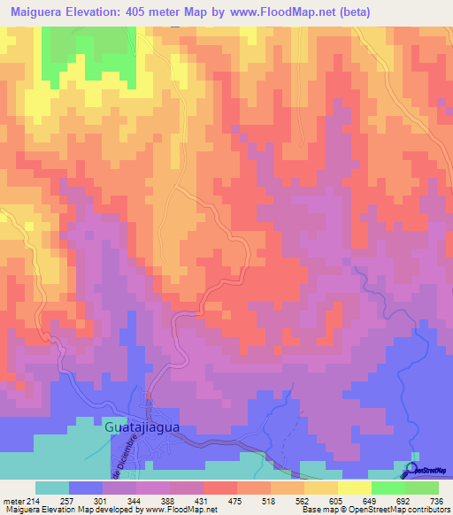 Maiguera,El Salvador Elevation Map