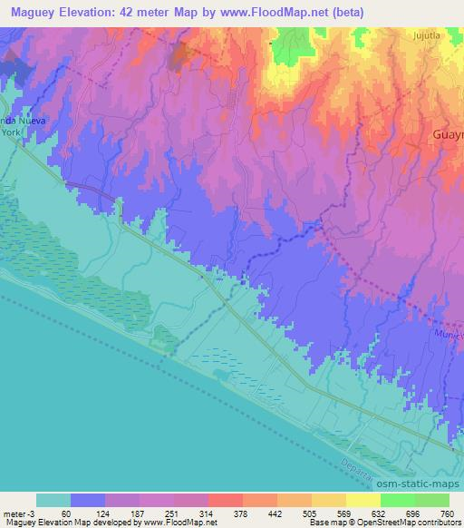 Maguey,El Salvador Elevation Map